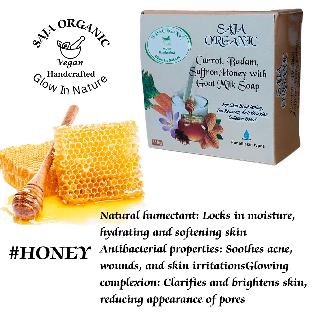 CARROT, BADAM, SAFFRON, HONEY WITH GOAT MILK SOAP