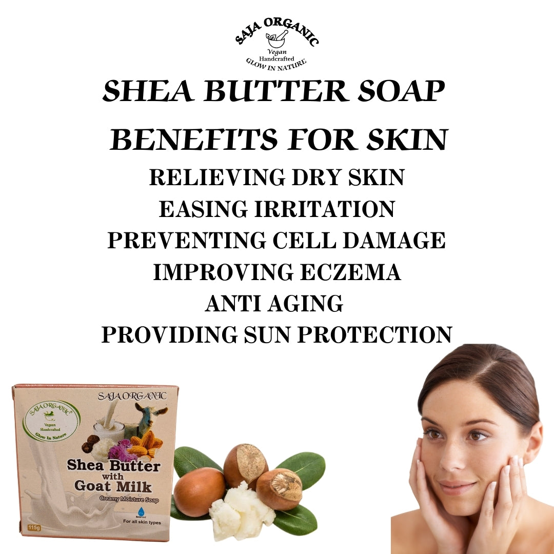 SAJA ORGANIC SHEA BUTTER WITH GOAT MILK SOAP ALL SKIN TYPES