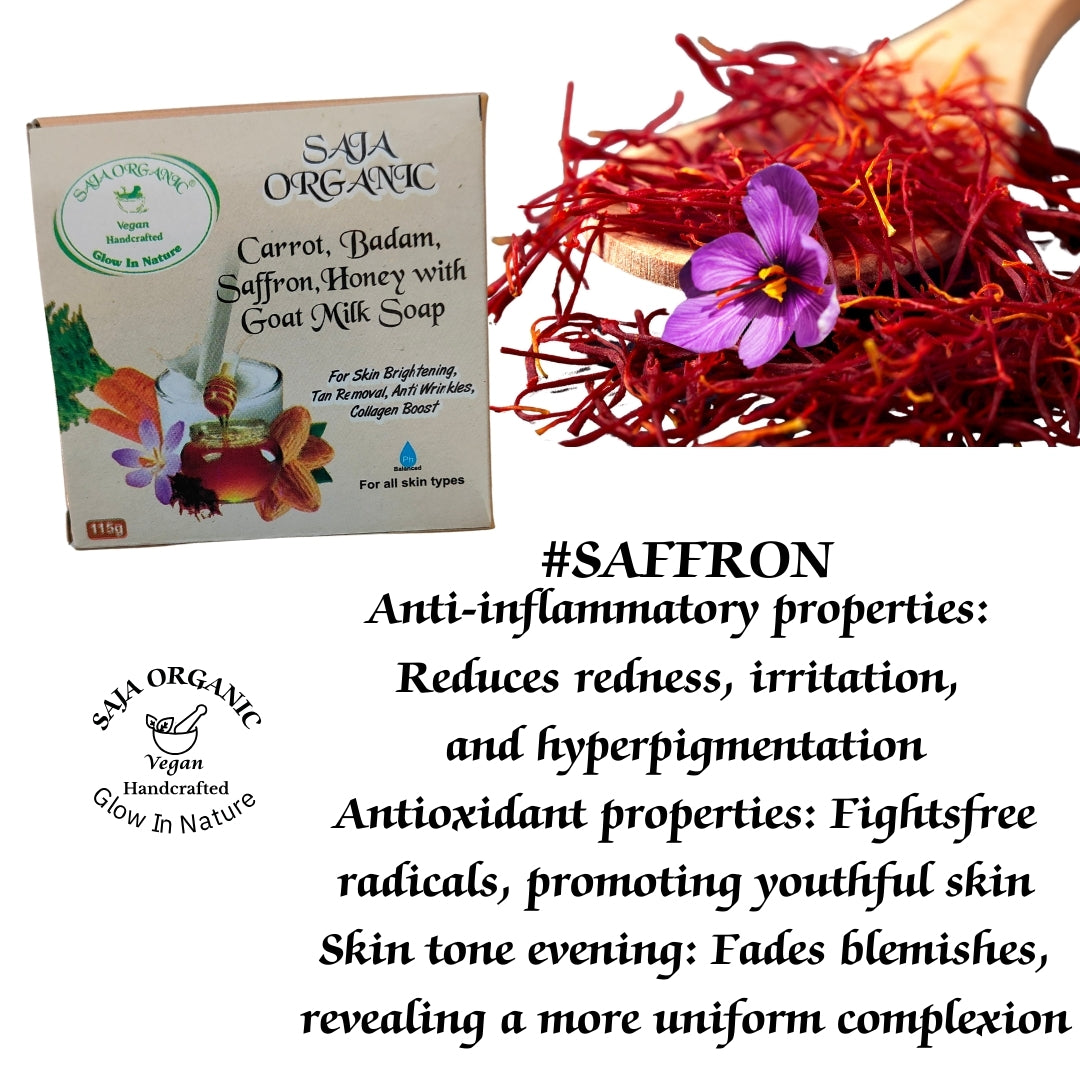 CARROT, BADAM, SAFFRON, HONEY WITH GOAT MILK SOAP