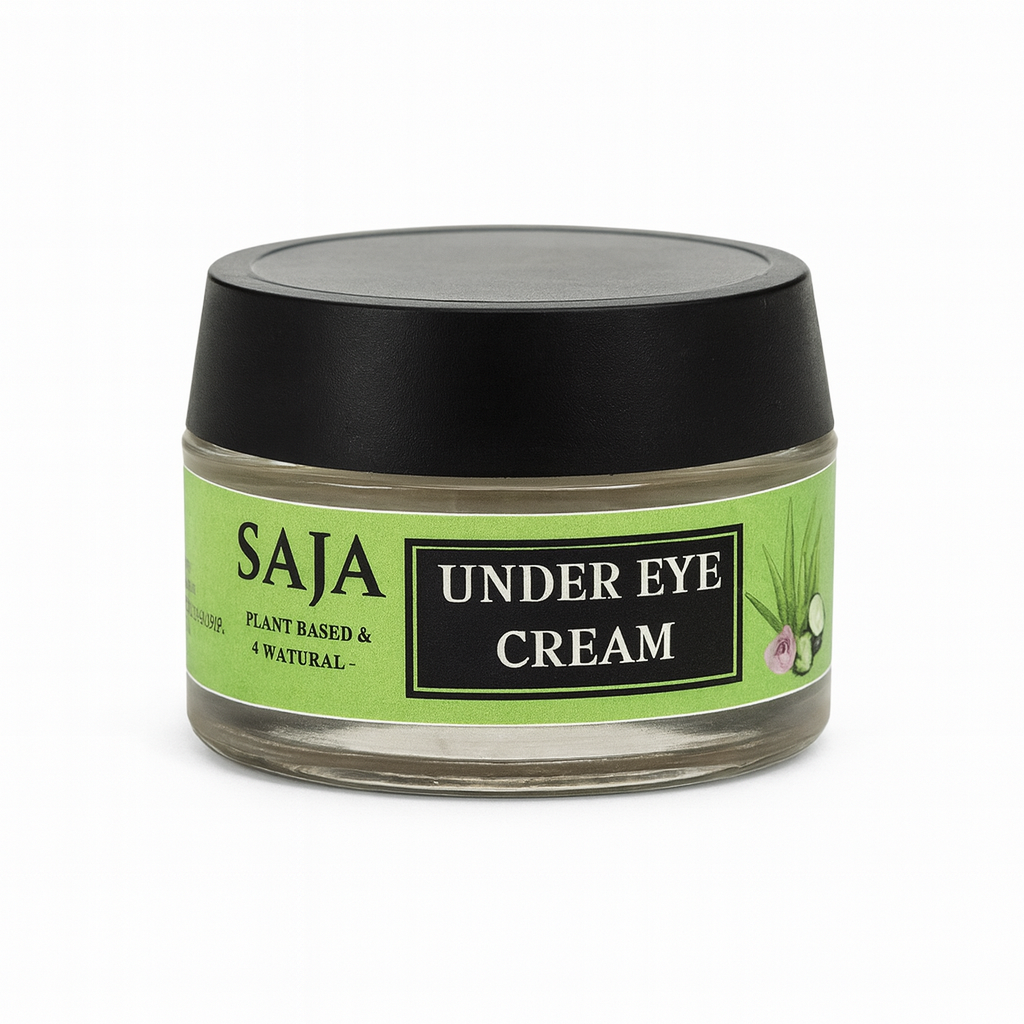 SAJA Under Eye Dark Circle Kit | Herbal Cream, Pack & Gel Pads with Serum | Reduces Puffiness, Fine Lines & Dark Circles
