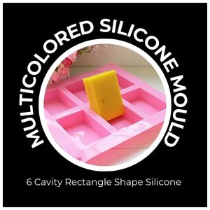SAJA  Rectangle Shape Soap Making Silicone Mould - 6 Cavity  22.5 x 20.5 x 2.5 Centimeters