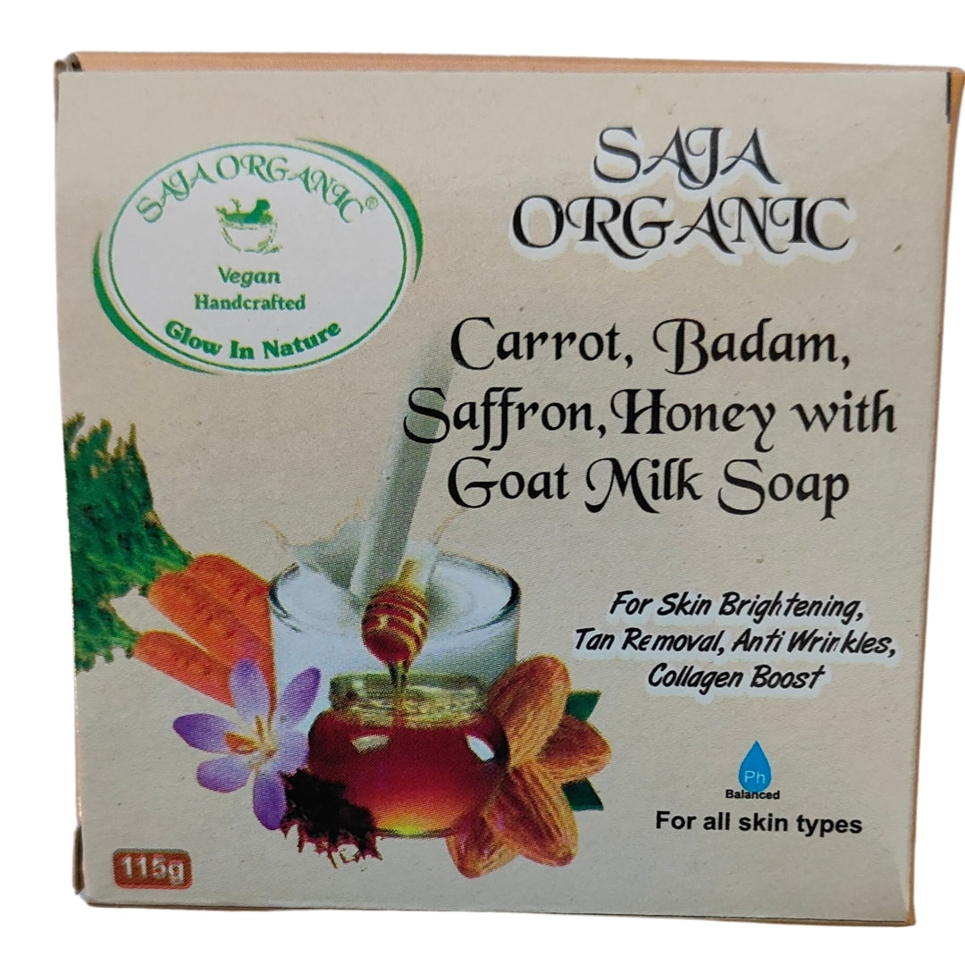 CARROT, BADAM, SAFFRON, HONEY WITH GOAT MILK SOAP