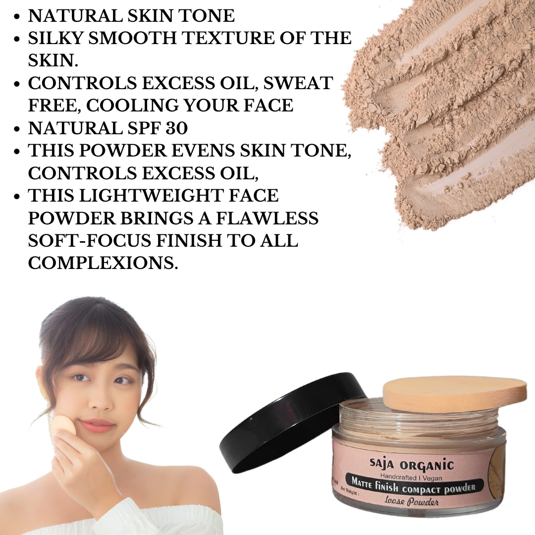 SAJA ORGANIC COMPACT POWDER MATTE FINISH LONG LASTING