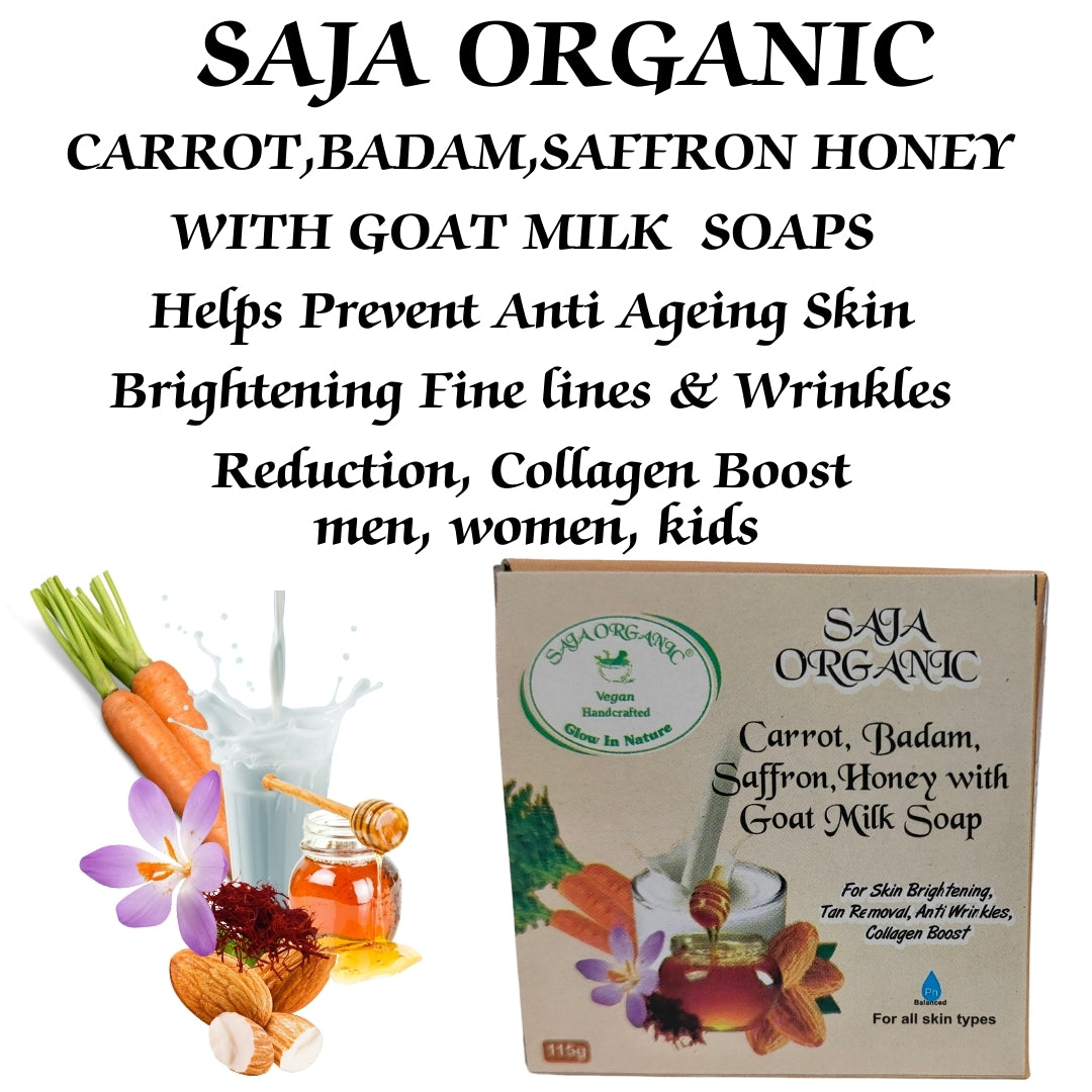 CARROT, BADAM, SAFFRON, HONEY WITH GOAT MILK SOAP