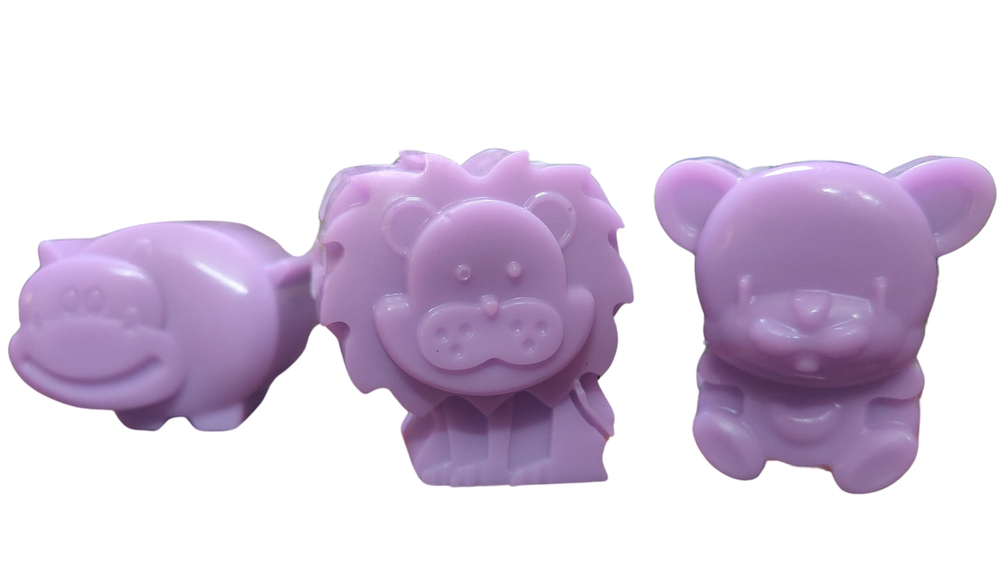 6 Cavity Animal Lion Bear Hippopotamus 110GM Soap Molds, Large Jello 3D Silicone Chocolate Cupcake Candy Cookie Baking Clay DIY Resin Pudding Candle Mould Decoration Handmade Craft