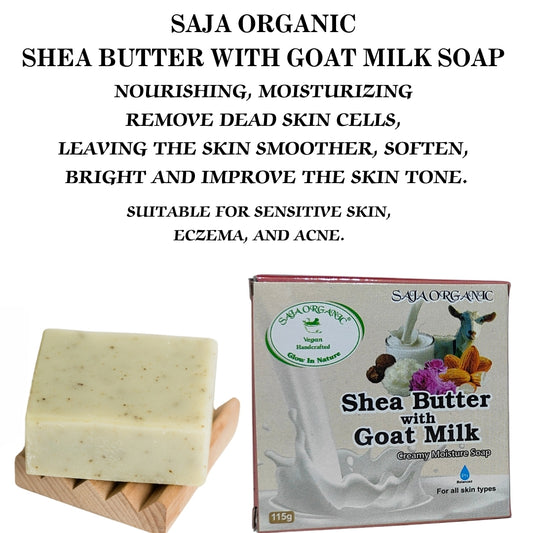SAJA ORGANIC SHEA BUTTER WITH GOAT MILK SOAP ALL SKIN TYPES