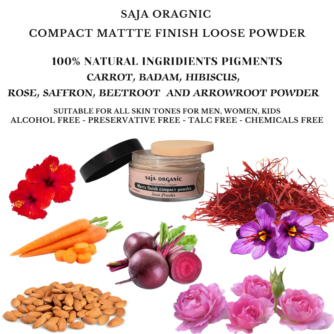 SAJA ORGANIC COMPACT POWDER MATTE FINISH LONG LASTING