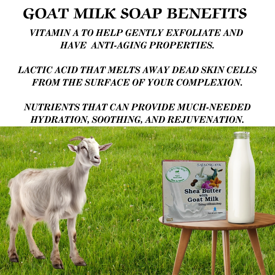 SAJA ORGANIC SHEA BUTTER WITH GOAT MILK SOAP ALL SKIN TYPES