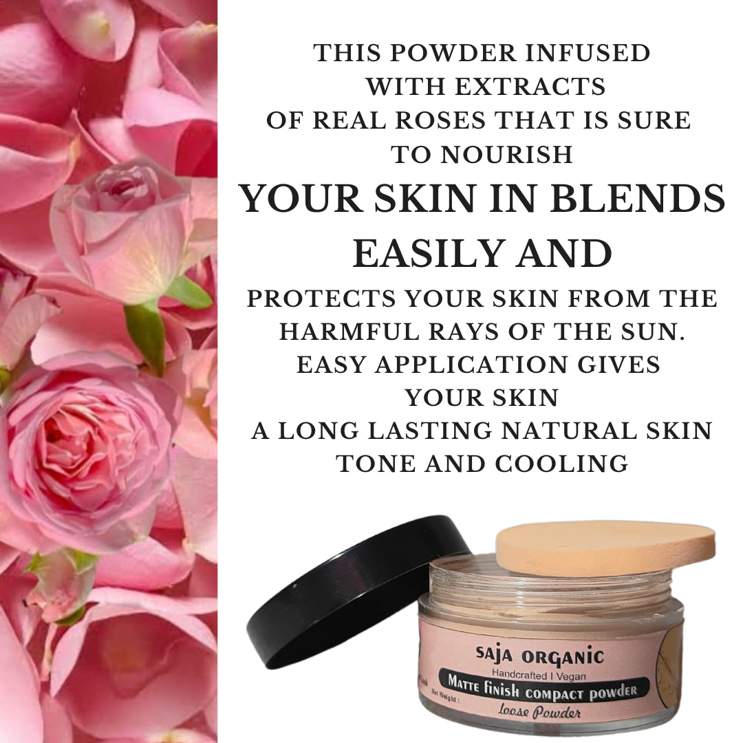 SAJA ORGANIC COMPACT POWDER MATTE FINISH LONG LASTING