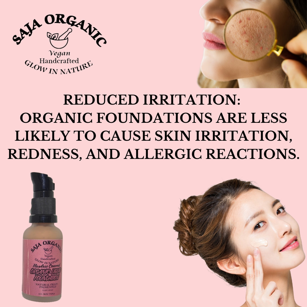 Saja Organic Foundation for Flawless Skin - Radiant Glow , Natural Makeup Look 30 ml