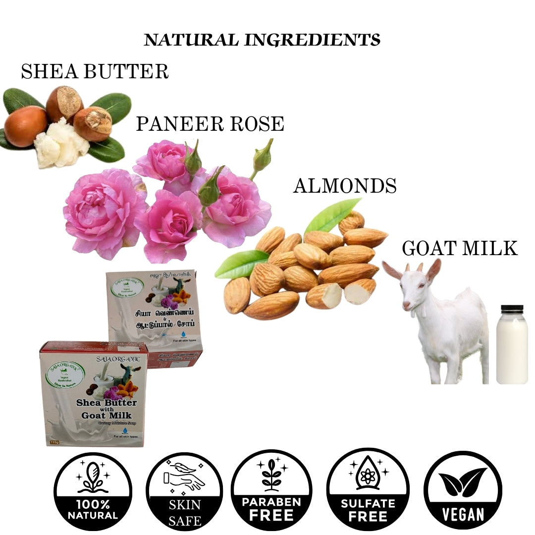 SAJA ORGANIC SHEA BUTTER WITH GOAT MILK SOAP ALL SKIN TYPES
