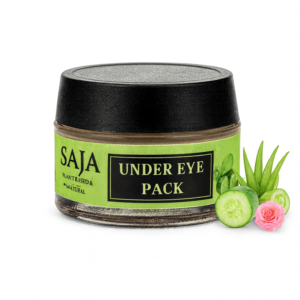 SAJA Under Eye Dark Circle Kit | Herbal Cream, Pack & Gel Pads with Serum | Reduces Puffiness, Fine Lines & Dark Circles