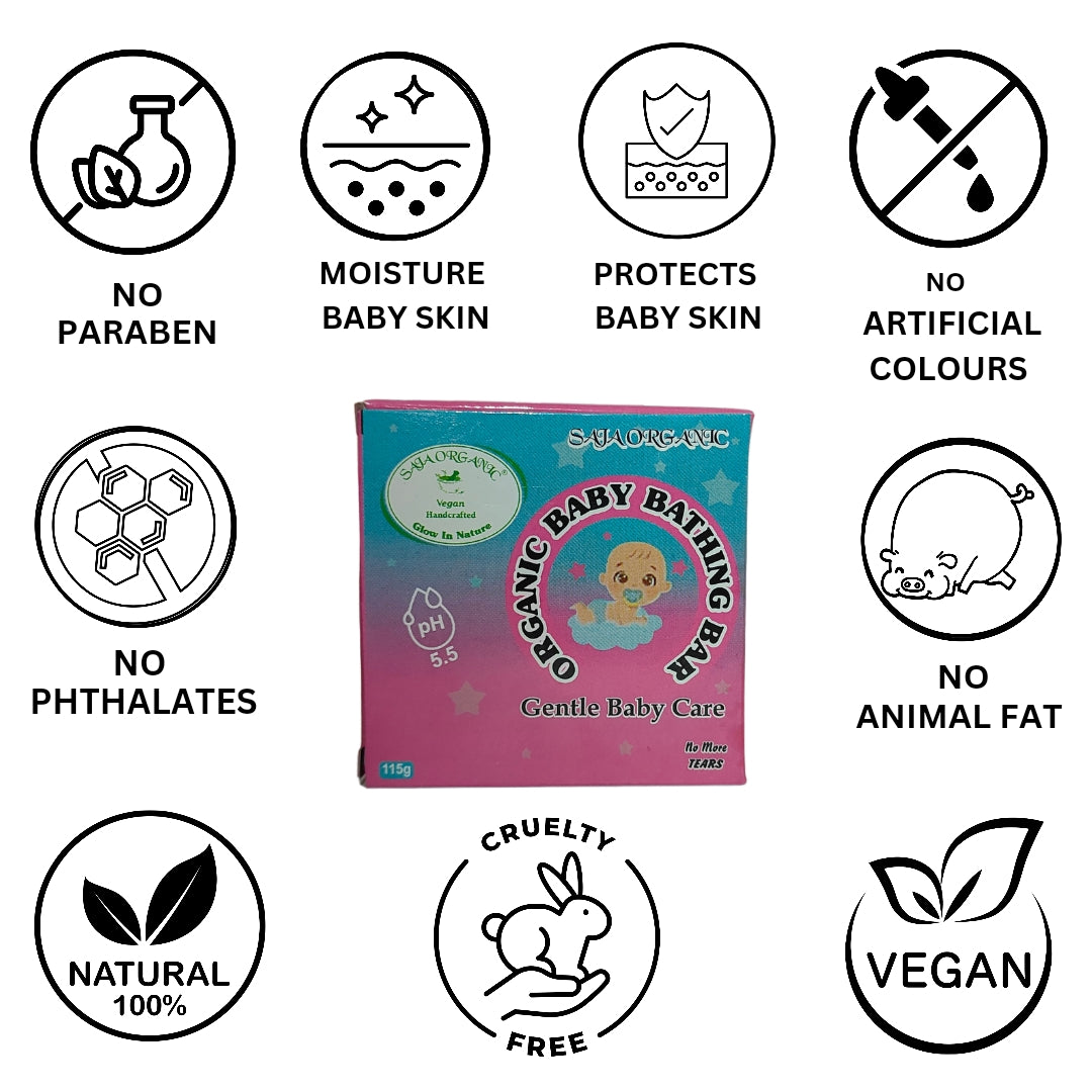 SAJA ORGANIC BABY BATHING BAR GENTLE CARE